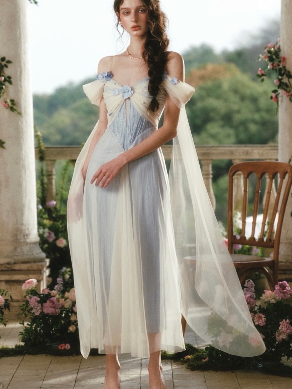 LaceMade Blue Iris Bird Corset Dress NWT Size M